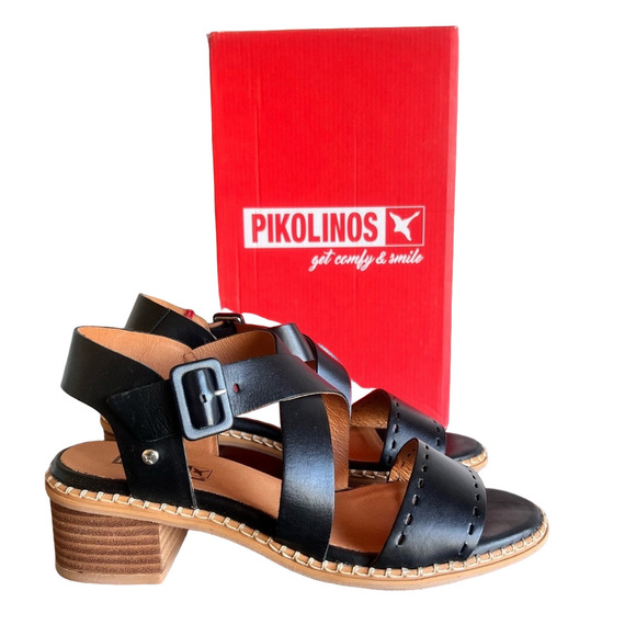 Pikolinos Blane Women's Leather Heeled Sandal Size 40 aka 9 #B1457